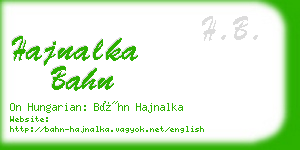 hajnalka bahn business card